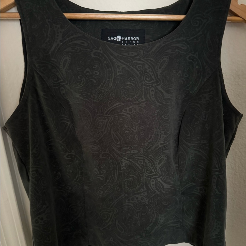 Sag Harbor Dark Green Paisley Women's Blouse